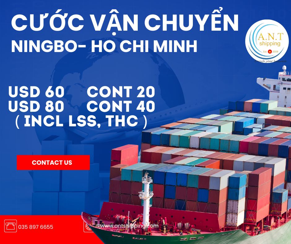 Cước vận chuyển từ Ningbo đến Hồ Chí Minh